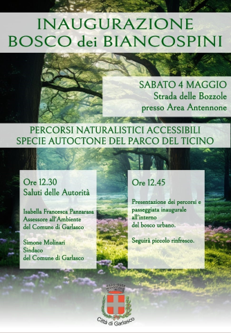 Inaugurazione "Bosco dei Biancospini" sabato 4 maggio