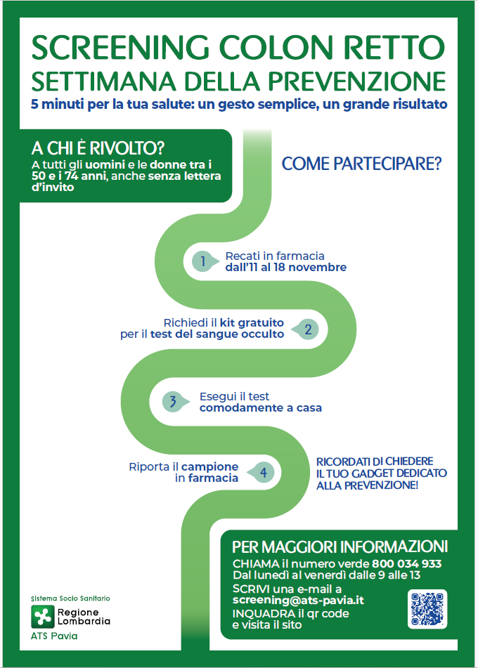 Settimana della prevenzione dedicata allo screening colon retto