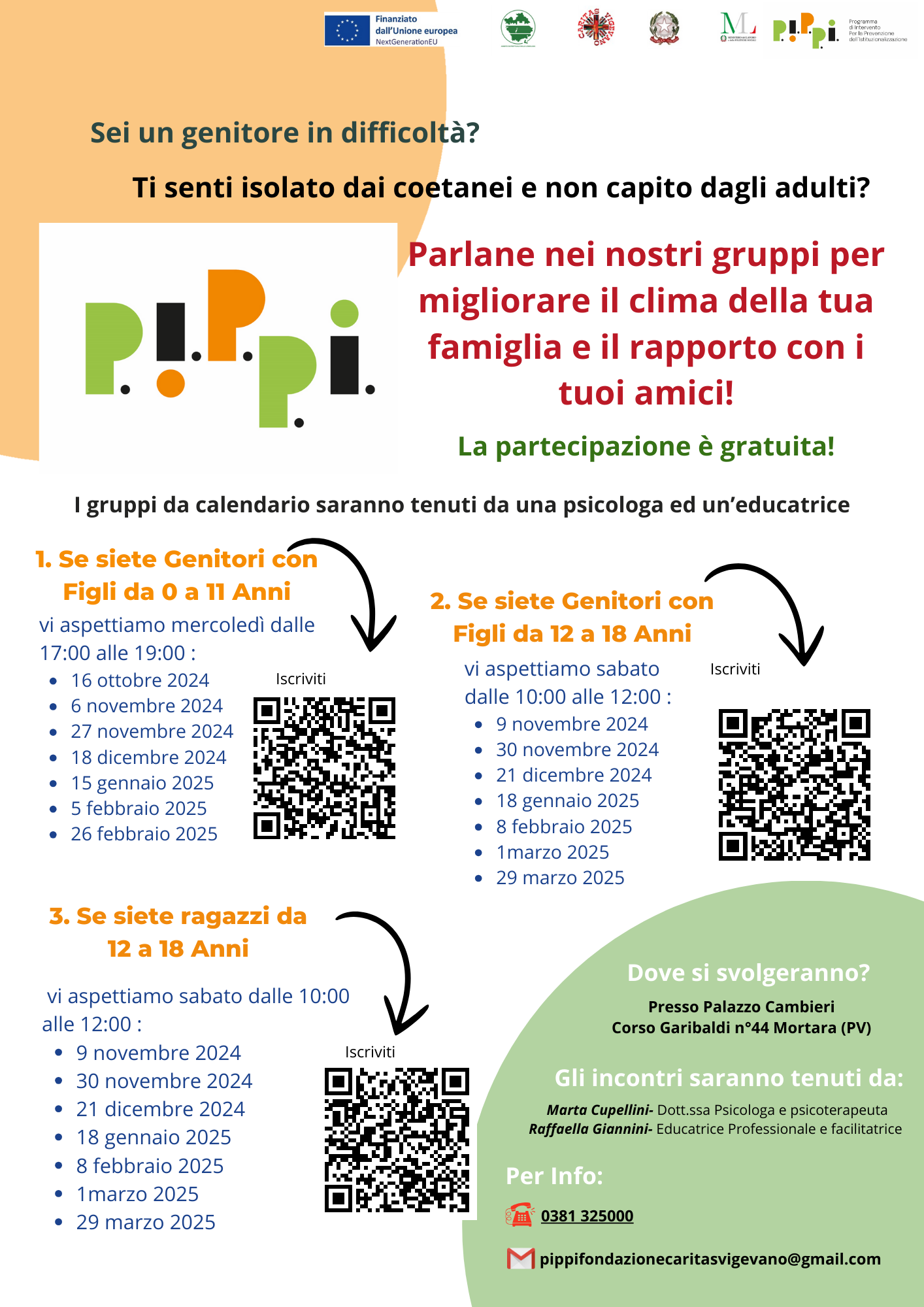 Programma P.I.P.P.I. – Avvio gruppi di Sostegno alla Genitorialità  e gruppi per Adolescenti 